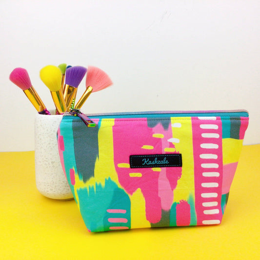 Kashzale Handmade Cosmetic Bags - 21st Party Medium Cosmetic Bag. Exclusive Design.