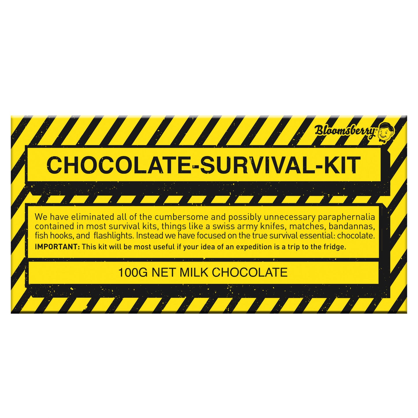 Bloomsberry - 100g Milk Chocolate Bar - Chocolate Survival Kit