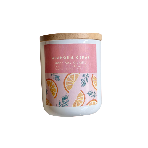"Orange and Cedar" - Glass Tumbler Candle - 48hr image 0