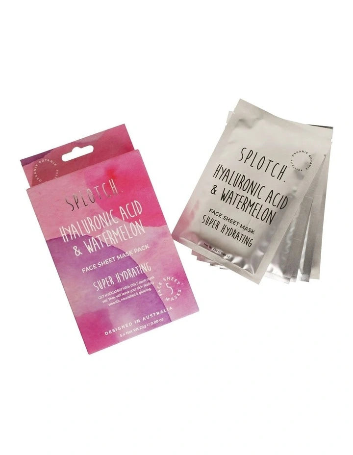 SPLOTCH 5PCS FACE MASK PACK - HYALURONIC ACID & WATERMELON image 0