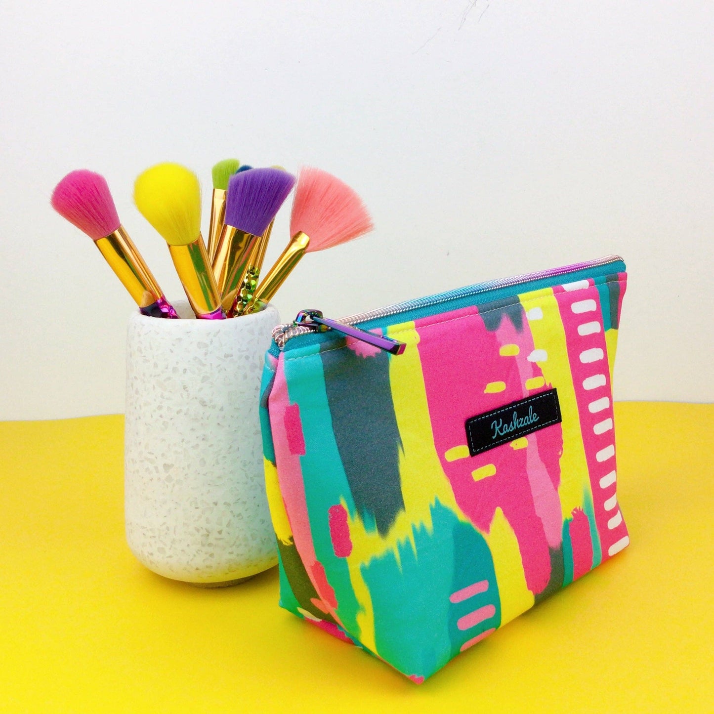 Kashzale Handmade Cosmetic Bags - 21st Party Medium Cosmetic Bag. Exclusive Design.