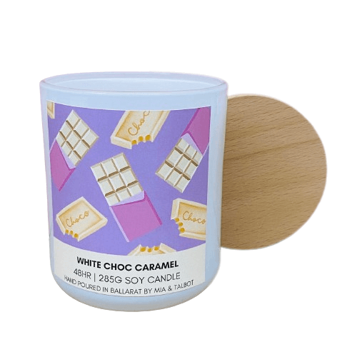 "White Choc Caramel" - Glass Tumbler Candle - 48hr image 0