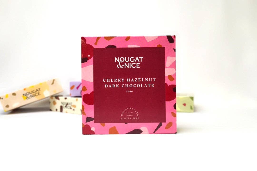 Nougat & Nice - Cherry Hazelnut & Dark Chocolate Nougat | 200g Box