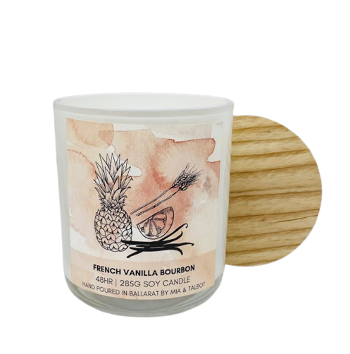 "French Vanilla Bourbon" - Glass Tumbler Candle - 48hr image 0