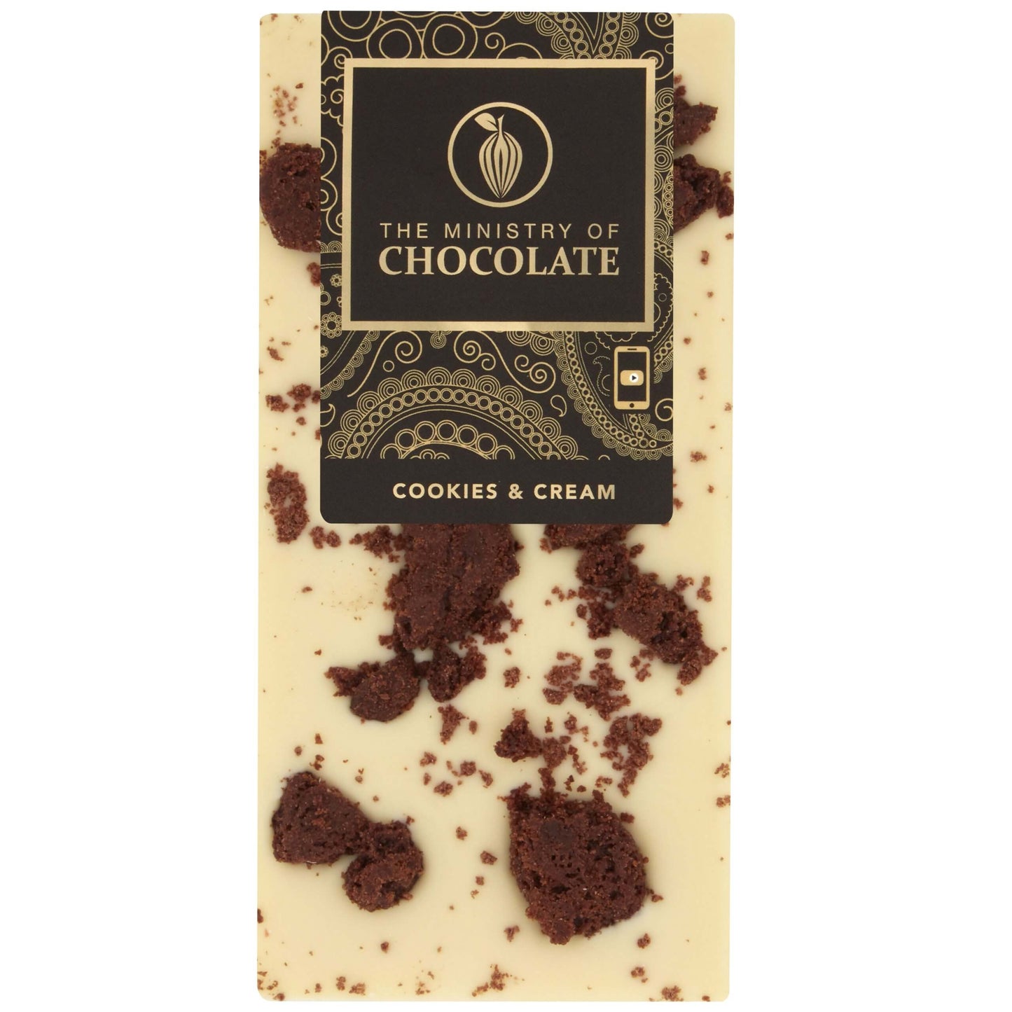Cookies & Cream White Chocolate 100g Bar - Ministry of Chocolate image 0