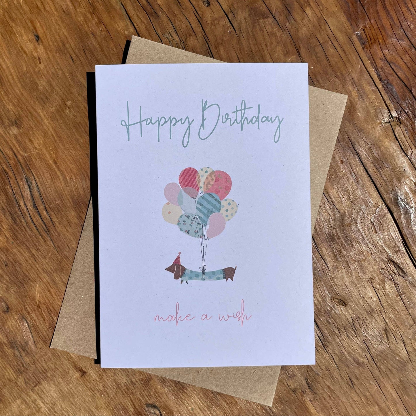 To & From Cards - Happy Birthday Dachshund Make a Wish: White