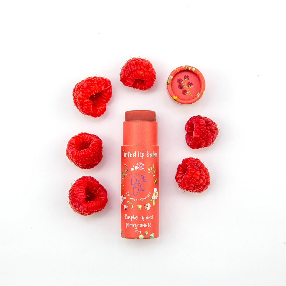 Bella Blue - Lip Balm Tube Tinted Raspberry & pomegranate