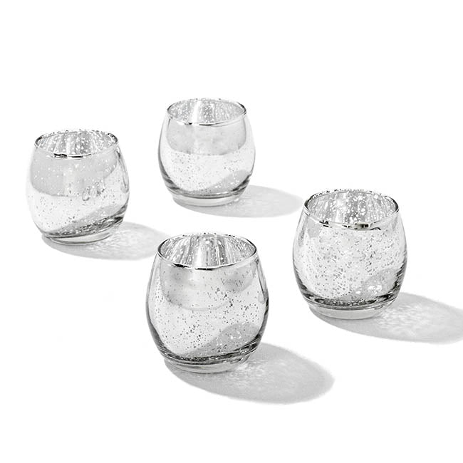 koch & co - Glass Tealight Candle Holder Mini Sphere Silver (5.5x6cmH)