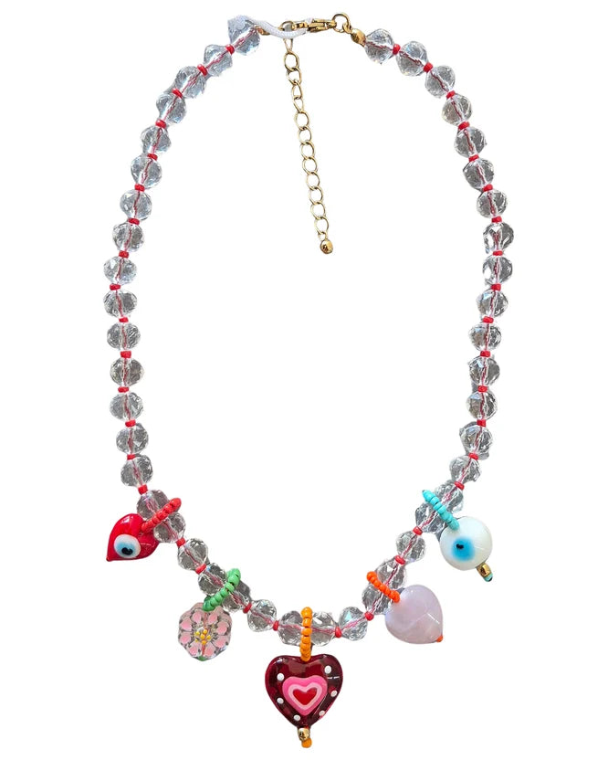Zoda - Beaded Charm Necklace - Heart
