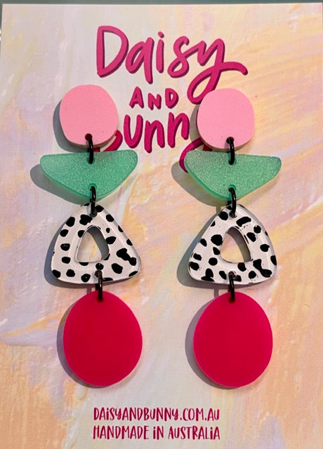 Daisy and Bunny - Hand painted dangle