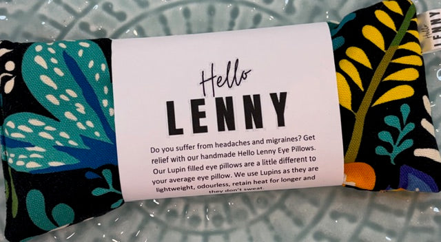 Hello Lenny - Eye Pillow - Black Flowers