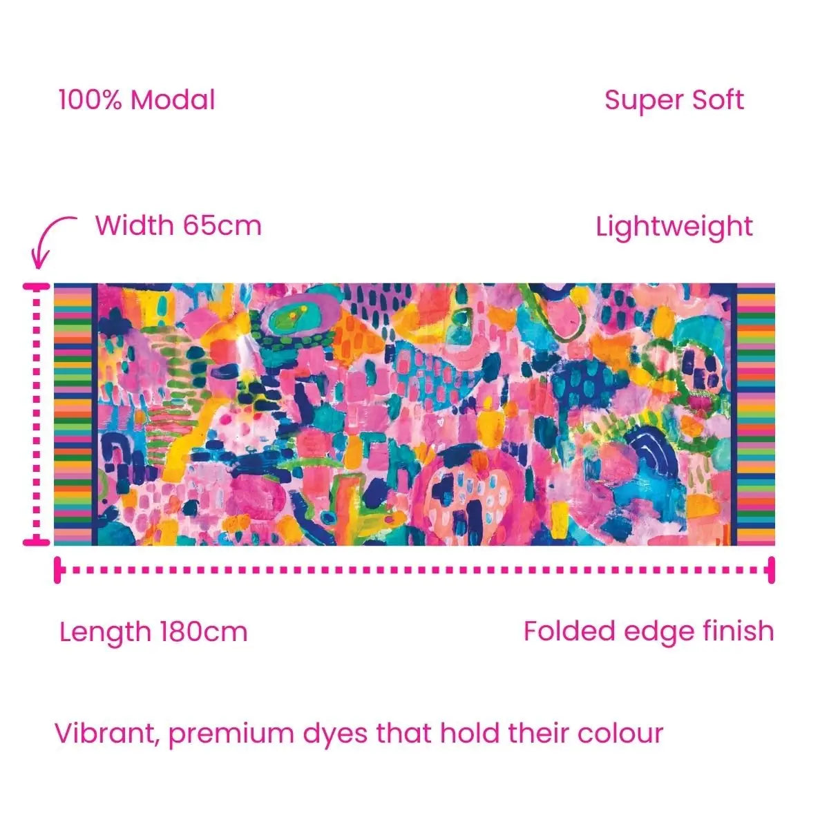 Rainbow Fields Modal Long Scarf