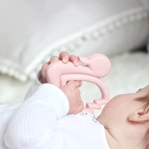 Silicone Swan teether - rose blush- Bella Zailea image 0