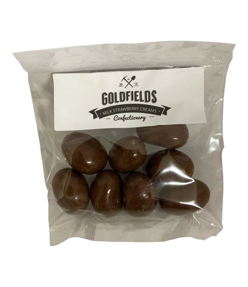 Milk Chocolate Strawberry and Cream 125g- Goldfields image 0