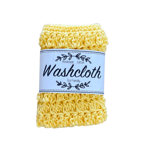 Handmade Cotton Washcloth - Yellow - Beth's Bits & Bobs image 0