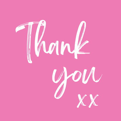 'Thank you' - Tumbler Candle Label - Pink image 0