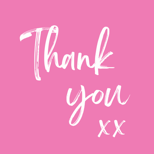 'Thank you' - Tumbler Candle Label - Pink image 0