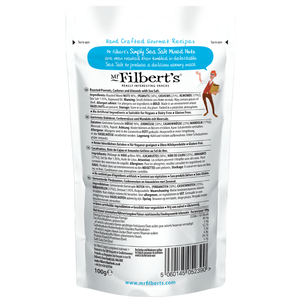 Gourmet & Lifestyle - Mr Filbert's Simply Sea Salt Mixed Nuts 100g