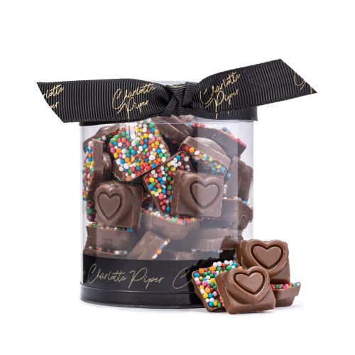 Milk chocolate hearts with sprinkles - Charlotte Piper image 0