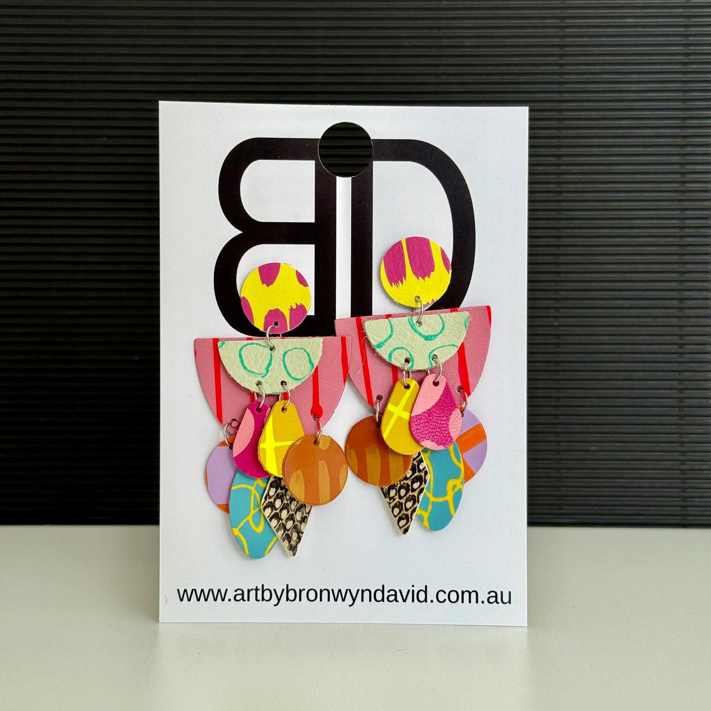 Dolly Statements - Handmade Painted Leather Earrings - Lightweight Statement Jewellery | Artisan Crafted