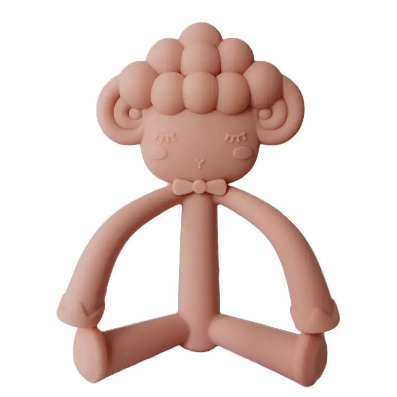 Sheep Teether with Handle - Blush