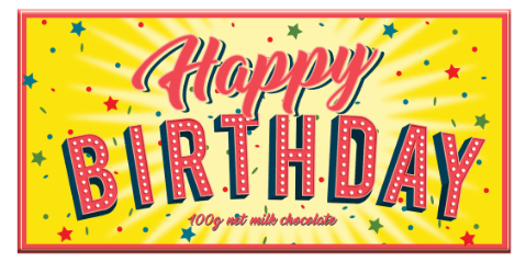 Happy Birthday Star- 100g Bloomsberry Milk Chocolate Bar image 0