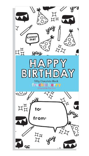 Freckleberry -  Premium Belgian Chocolate Block - Happy Birthday image 0