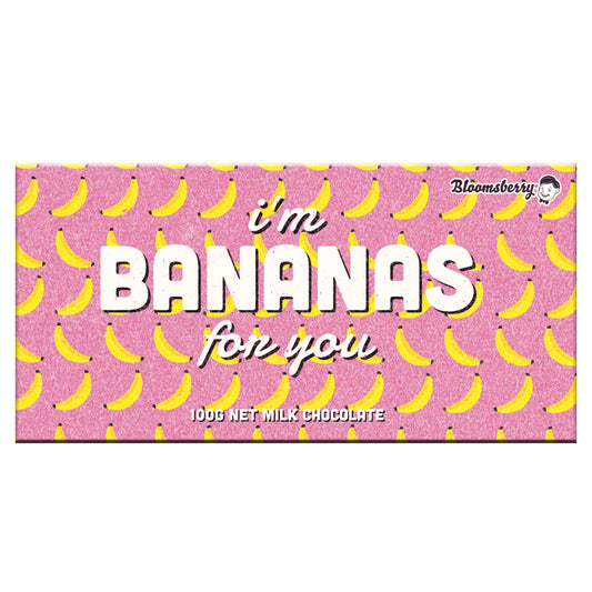 Bloomsberry - 100g Milk Chocolate Bar - Bananas For You