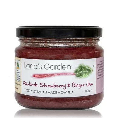 Lana's Garden- Rhubarb, Strawberry & Ginger Jam 300g image 0