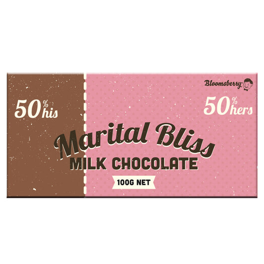 Bloomsberry - 100g Milk Chocolate Bar - Marital Bliss
