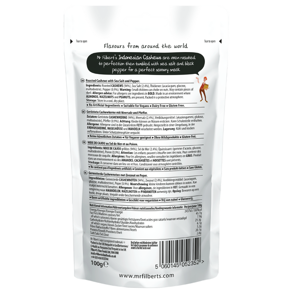 Gourmet & Lifestyle - Mr Filbert's Indonesian Pepper Cashews 100g
