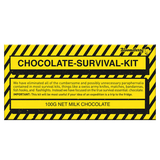 Bloomsberry - 100g Milk Chocolate Bar - Chocolate Survival Kit