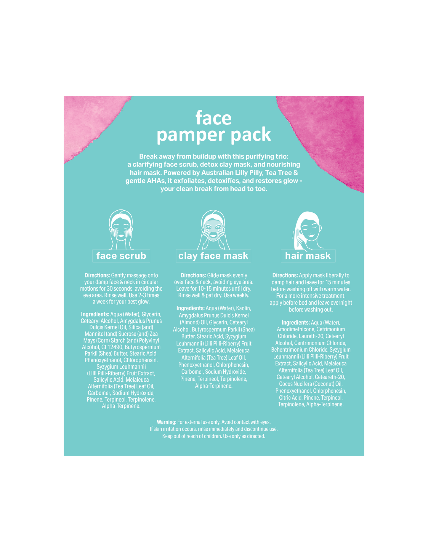 Splotch - Lilly Pilly, Tea Tree & AHA Clean Break...Face Pamper Pack