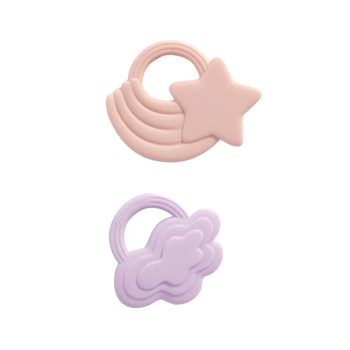 Living Textiles - 2 Pack of Silicone Teethers - Stars & Clouds