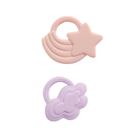 2 Pack of Silicone Teethers - Stars & Clouds