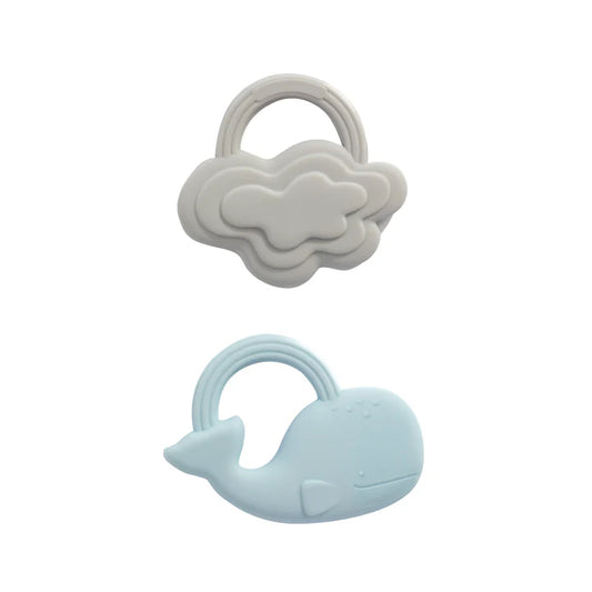 2 Pack of Silicone Teethers - Whale & Cloud