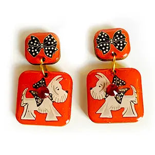 Rosie Rose Parker - Scotty Dog Statement Earrings Dog Lover Gifts Westie Earring