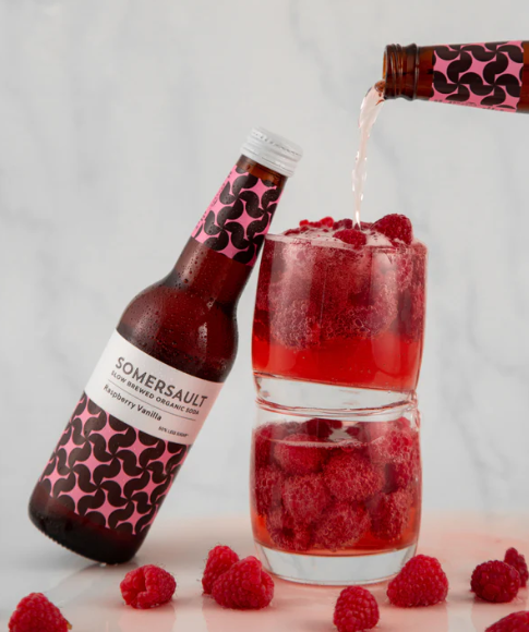 SOMERSAULT RASPBERRY VANILLA - slow brewed organic soda image 0