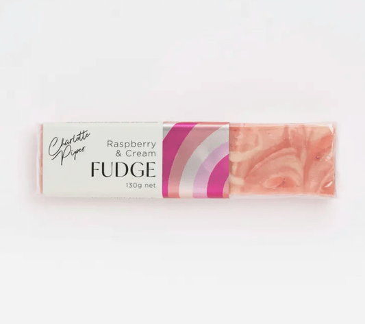 130g Raspberry & Cream Fudge - Charlotte Piper image 0