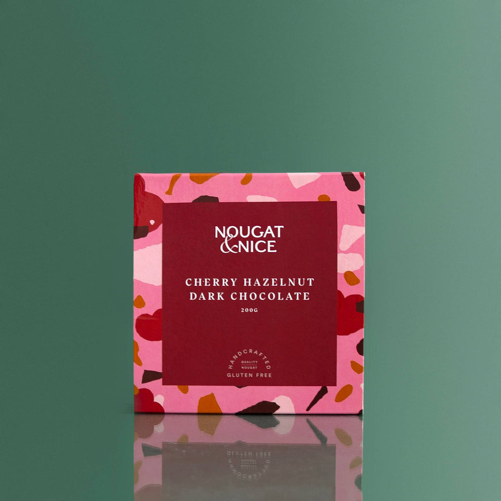 Nougat Nice Cherry Hazelnut Dark Chocolate Nougat 200g Box nougat-nice-cherry-hazelnut-dark-chocolate-nougat-200g-box