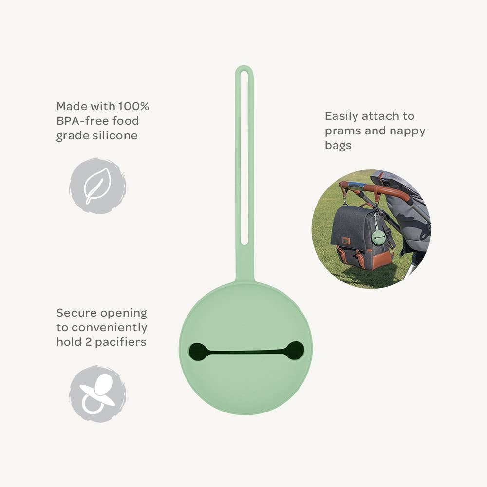 Living Textiles - Silicone Pacifier Case - Seafoam Green