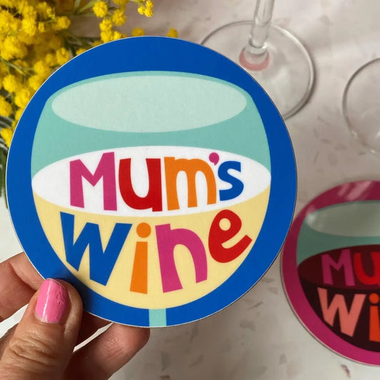 Poppekins - 'mum's Wine' Coaster