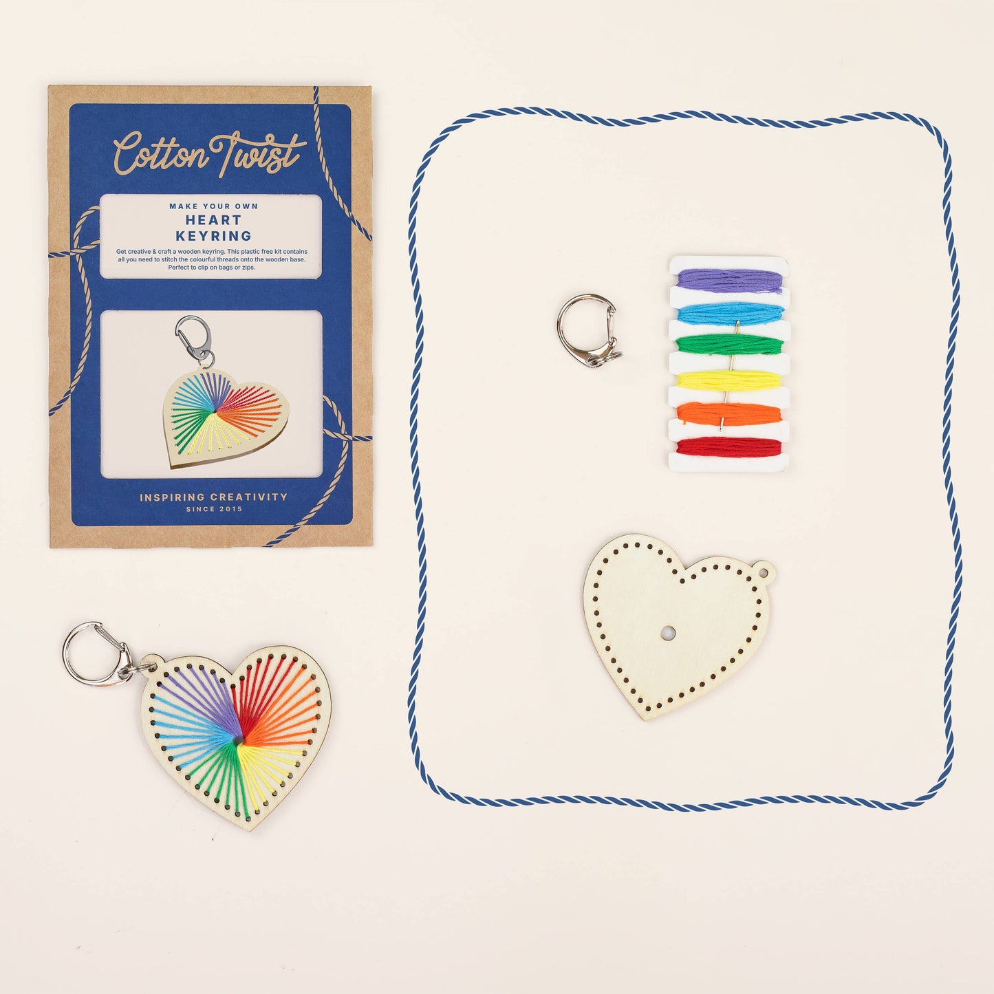 Cotton Twist - Heart Keyring Craft Kit