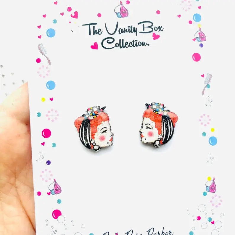 Rosie Rose Parker -  Small Betty Retro Mid Century Style Stud