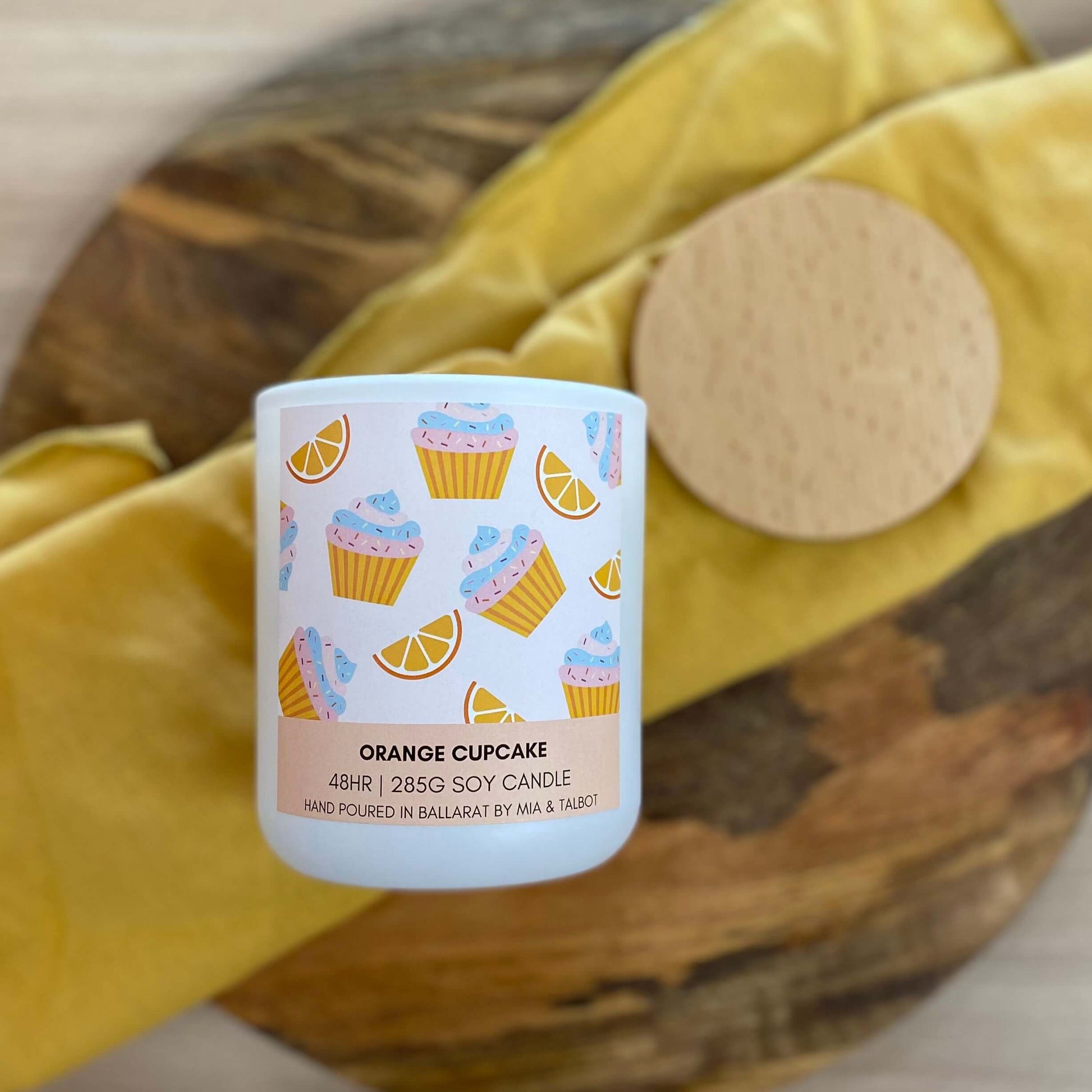 "Orange Cupcake" -  Glass Tumbler Candle - 48hr image 0