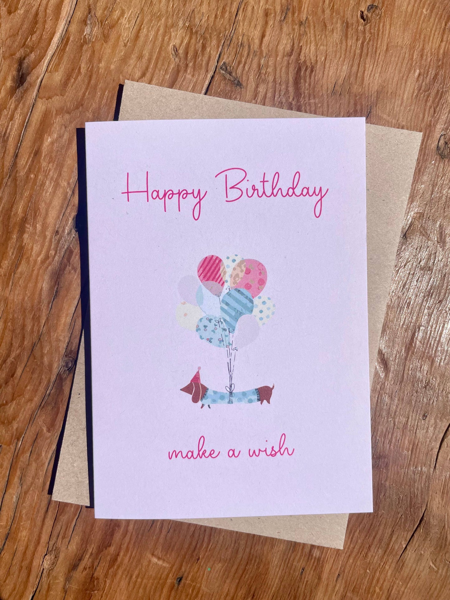To & From Cards - Happy Birthday Dachshund Make a Wish: White