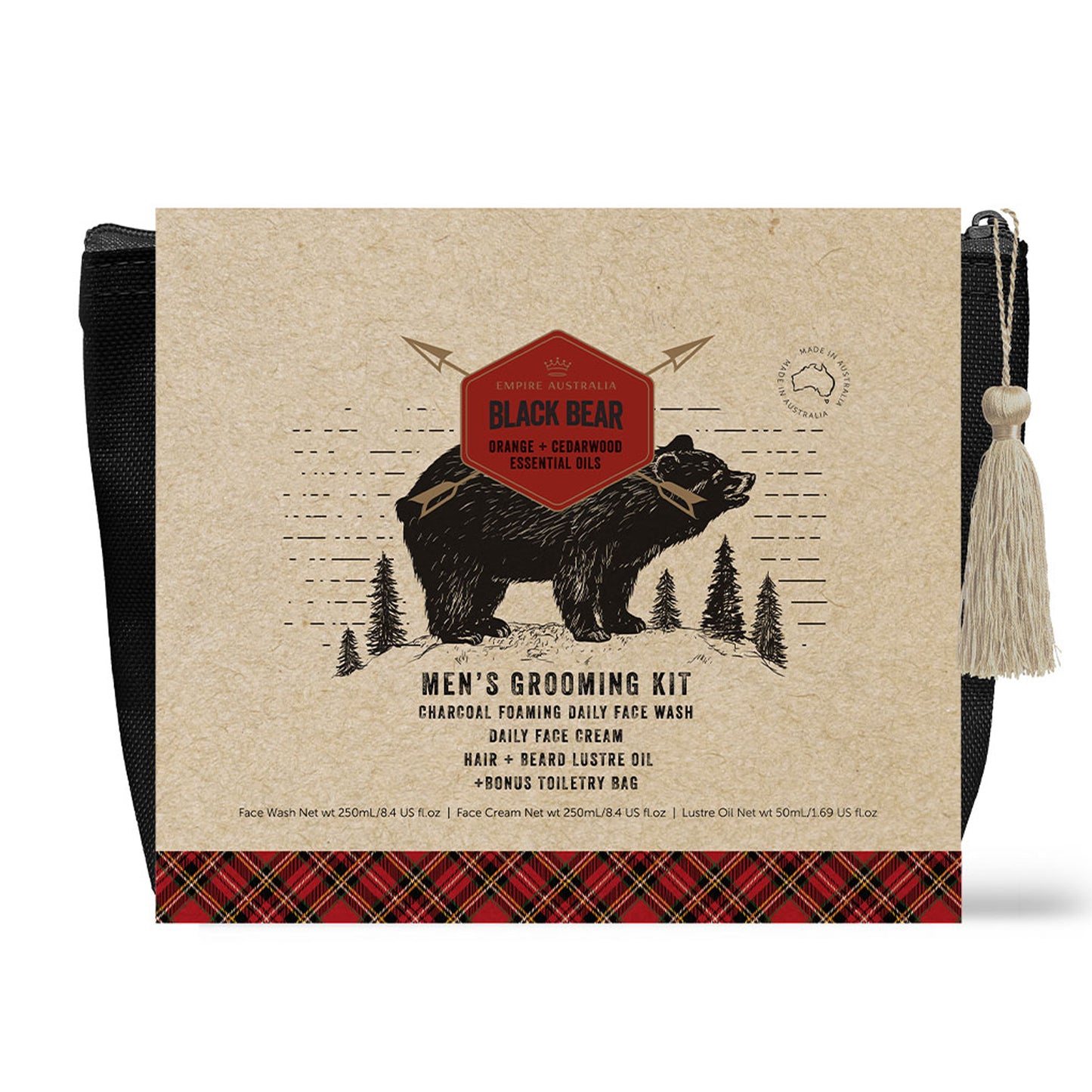 Empire Aus - Black Bear Men’s Orange & Cedarwood Grooming Gift Set