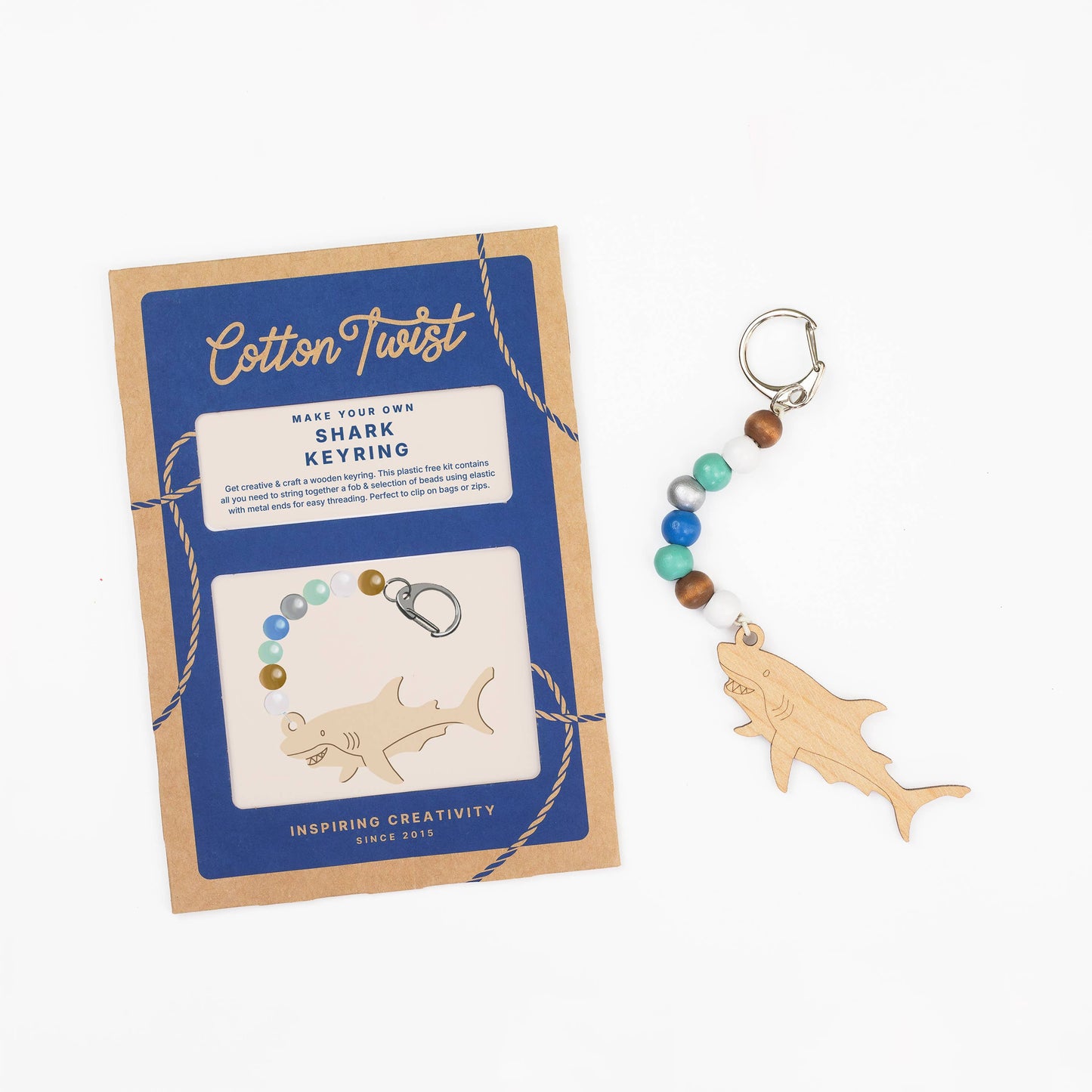 Cotton Twist - Make Your Own Shark Keyring Kit