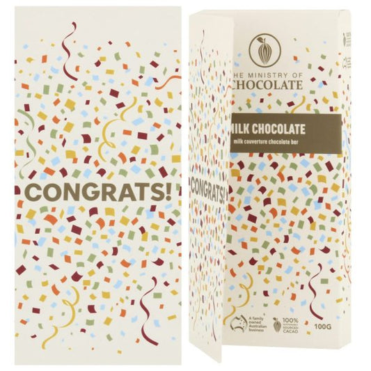 Ministry of Chocolate - Congratulations Greeting Card Bar 100g