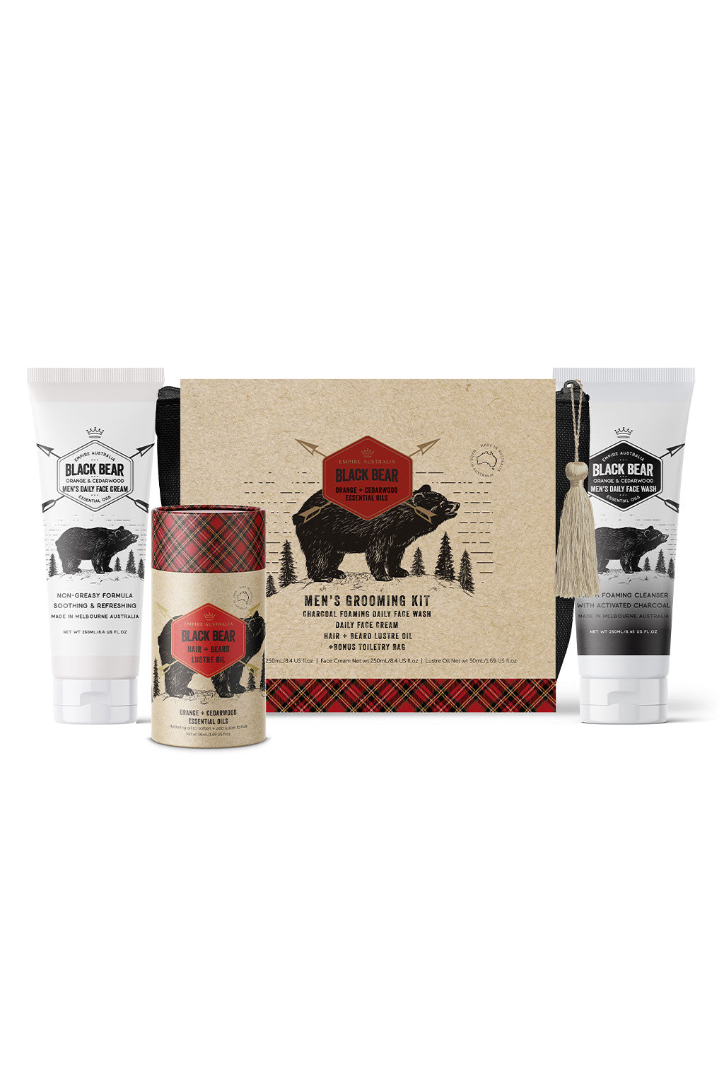 Empire Aus - Black Bear Men’s Orange & Cedarwood Grooming Gift Set